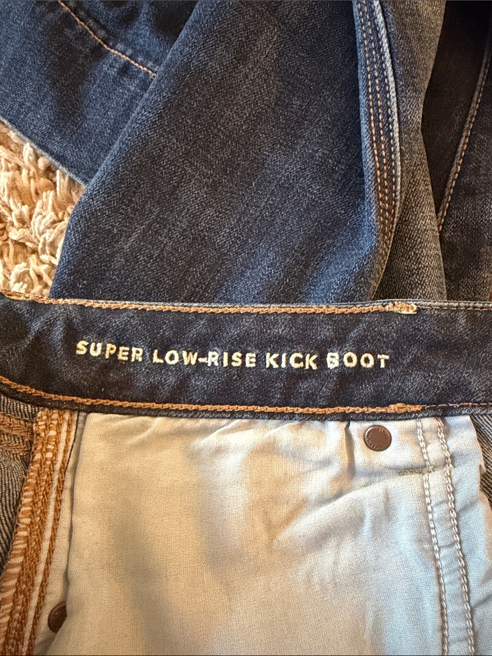 American Eagle Dark wash Super Low-Rise Kick Bootcut Jean - Picture 5 of 11